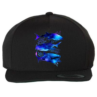 Outer Space Whale Sharks  Wool Snapback Cap