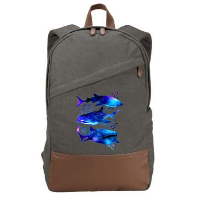 Outer Space Whale Sharks  Cotton Canvas Backpack