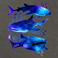 Outer Space Whale Sharks  Cotton Canvas Backpack