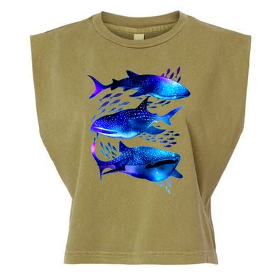 Outer Space Whale Sharks  Garment-Dyed Women's Muscle Tee