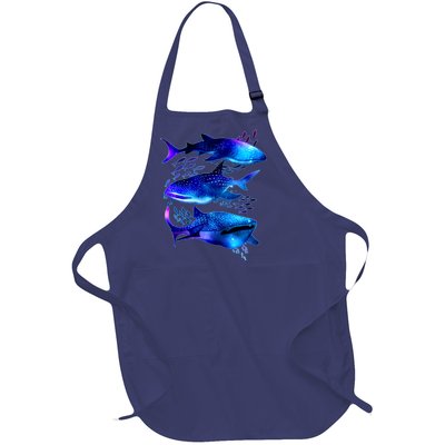 Outer Space Whale Sharks  Full-Length Apron With Pockets