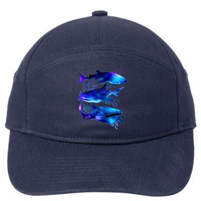 Outer Space Whale Sharks  7-Panel Snapback Hat