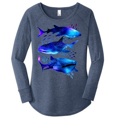 Outer Space Whale Sharks  Women's Perfect Tri Tunic Long Sleeve Shirt