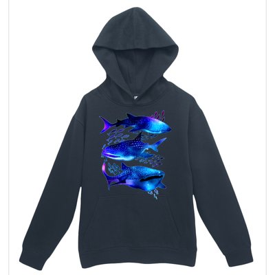 Outer Space Whale Sharks  Urban Pullover Hoodie