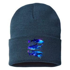 Outer Space Whale Sharks  Sustainable Knit Beanie