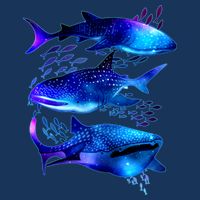Outer Space Whale Sharks  Infant Baby Jersey Bodysuit