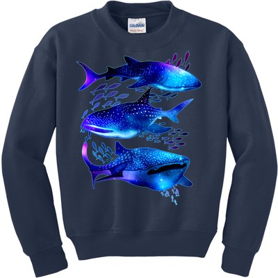 Outer Space Whale Sharks  Kids Sweatshirt