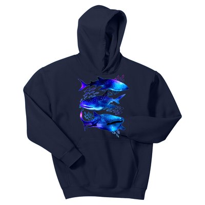 Outer Space Whale Sharks  Kids Hoodie