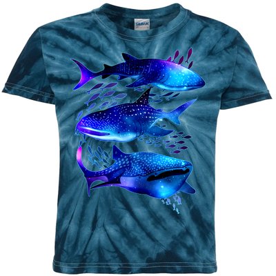 Outer Space Whale Sharks  Kids Tie-Dye T-Shirt