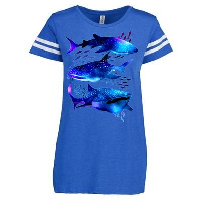 Outer Space Whale Sharks  Enza Ladies Jersey Football T-Shirt