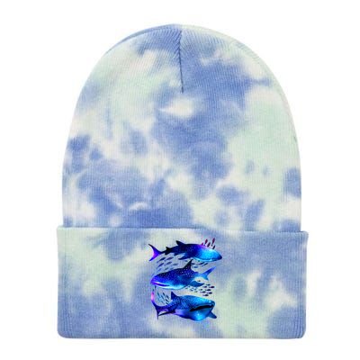 Outer Space Whale Sharks  Tie Dye 12in Knit Beanie