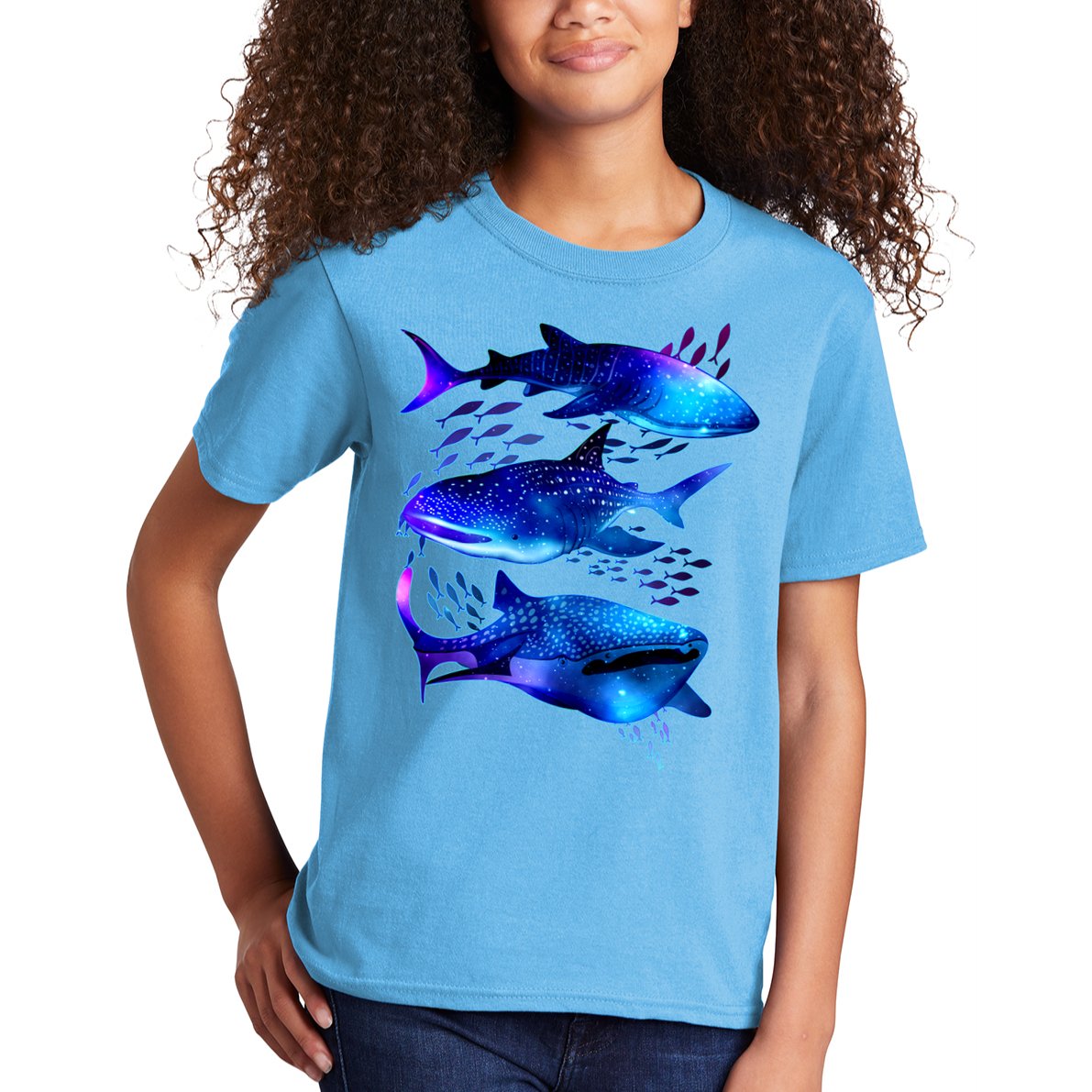 Outer Space Whale Sharks  Kids T-Shirt