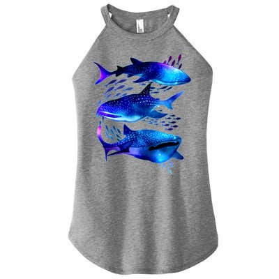 Outer Space Whale Sharks  Women's Perfect Tri Rocker Tank