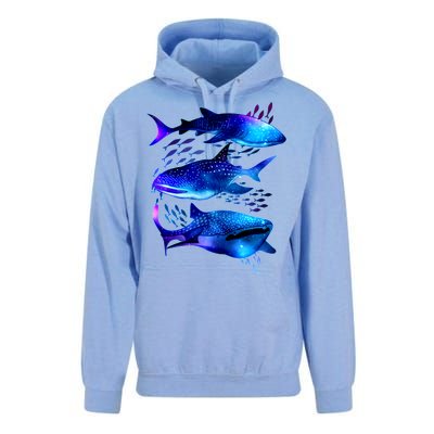 Outer Space Whale Sharks  Unisex Surf Hoodie