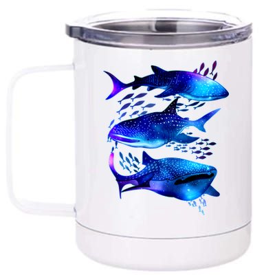 Outer Space Whale Sharks  12 oz Stainless Steel Tumbler Cup