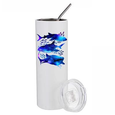 Outer Space Whale Sharks  Stainless Steel Tumbler