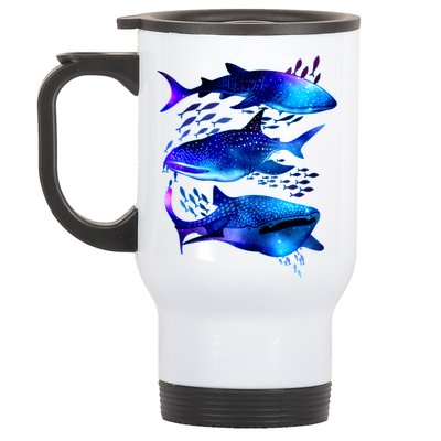 Outer Space Whale Sharks  Stainless Steel Travel Mug