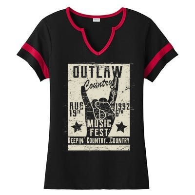 Outlaw Country Music Fest Nashville Ladies Halftime Notch Neck Tee