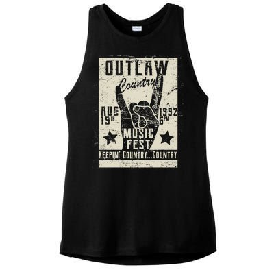 Outlaw Country Music Fest Nashville Ladies PosiCharge Tri-Blend Wicking Tank