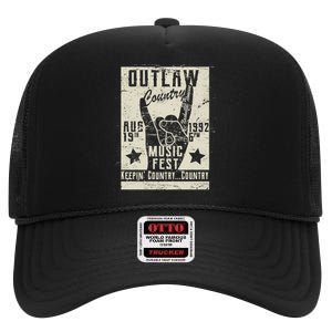 Outlaw Country Music Fest Nashville High Crown Mesh Back Trucker Hat