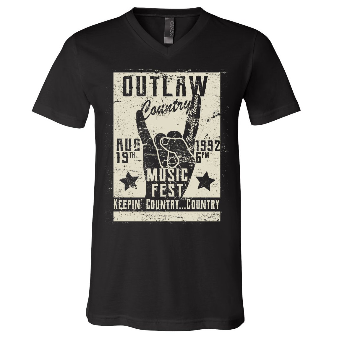 Outlaw Country Music Fest Nashville V-Neck T-Shirt