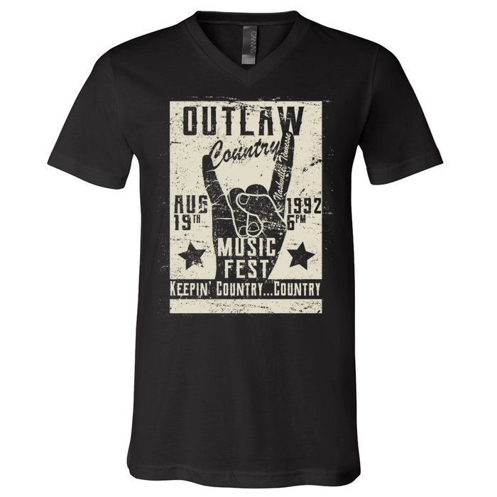 Outlaw Country Music Fest Nashville V-Neck T-Shirt