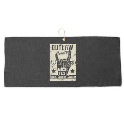 Outlaw Country Music Fest Nashville Large Microfiber Waffle Golf Towel