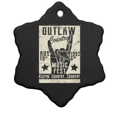 Outlaw Country Music Fest Nashville Ceramic Star Ornament