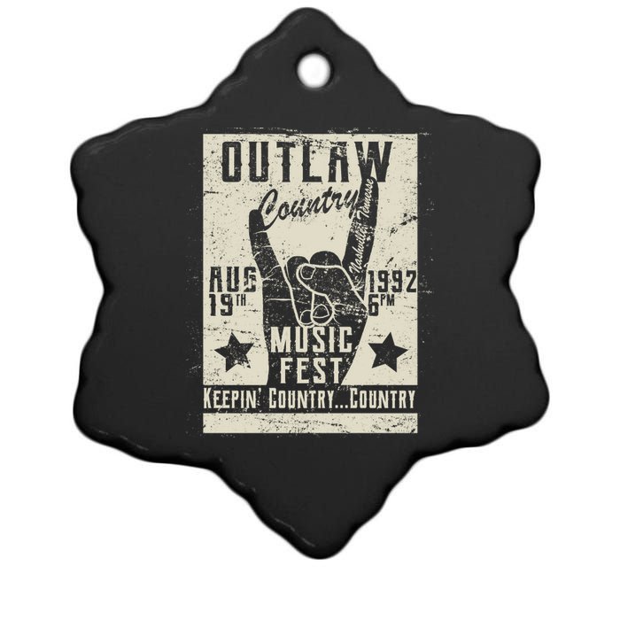 Outlaw Country Music Fest Nashville Ceramic Star Ornament