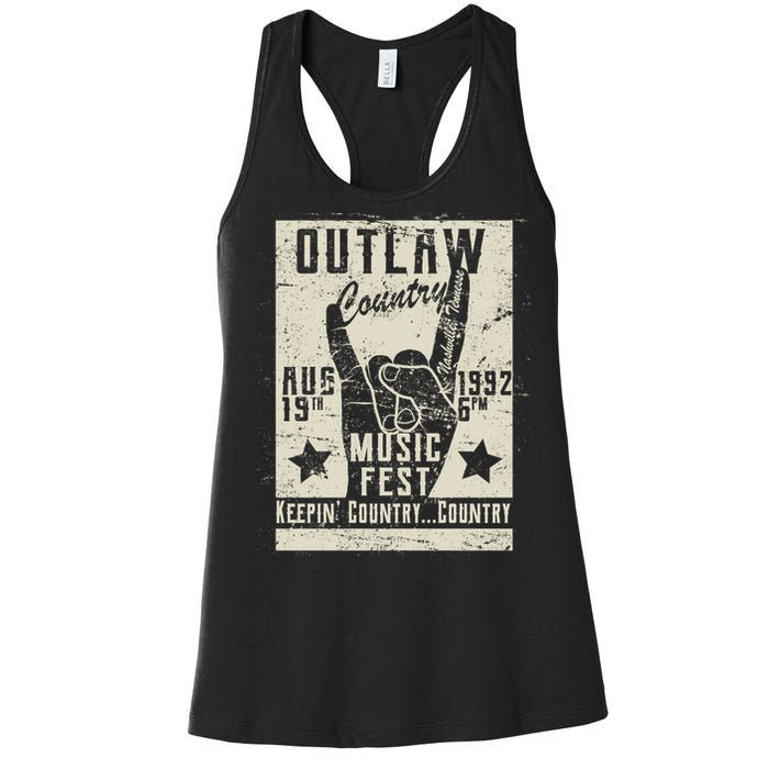 Outlaw Country Music Fest Nashville Women's Racerback Tank