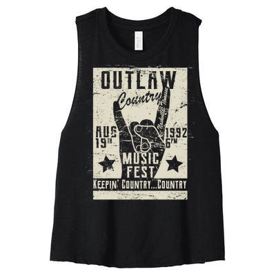 Outlaw Country Music Fest Nashville Women's Racerback Cropped Tank