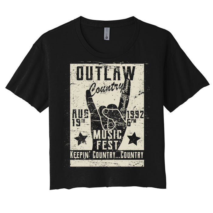 Outlaw Country Music Fest Nashville Women's Crop Top Tee