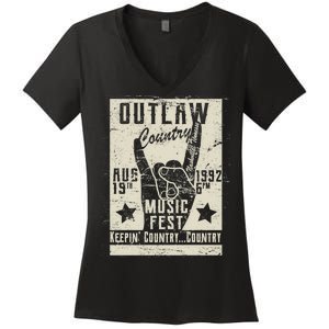 Outlaw Country Music Fest Nashville Women's V-Neck T-Shirt