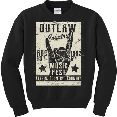 Outlaw Country Music Fest Nashville Kids Sweatshirt