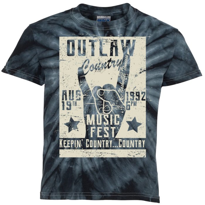 Outlaw Country Music Fest Nashville Kids Tie-Dye T-Shirt