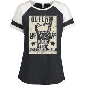 Outlaw Country Music Fest Nashville Enza Ladies Jersey Colorblock Tee