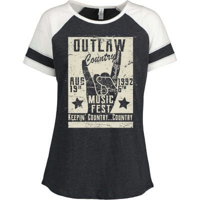 Outlaw Country Music Fest Nashville Enza Ladies Jersey Colorblock Tee