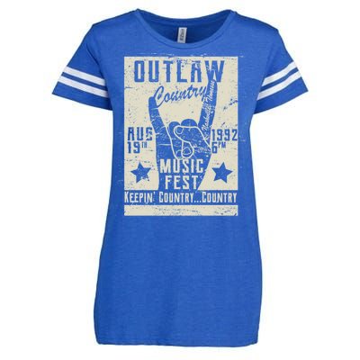 Outlaw Country Music Fest Nashville Enza Ladies Jersey Football T-Shirt