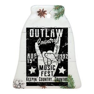 Outlaw Country Music Fest Nashville Ceramic Bell Ornament