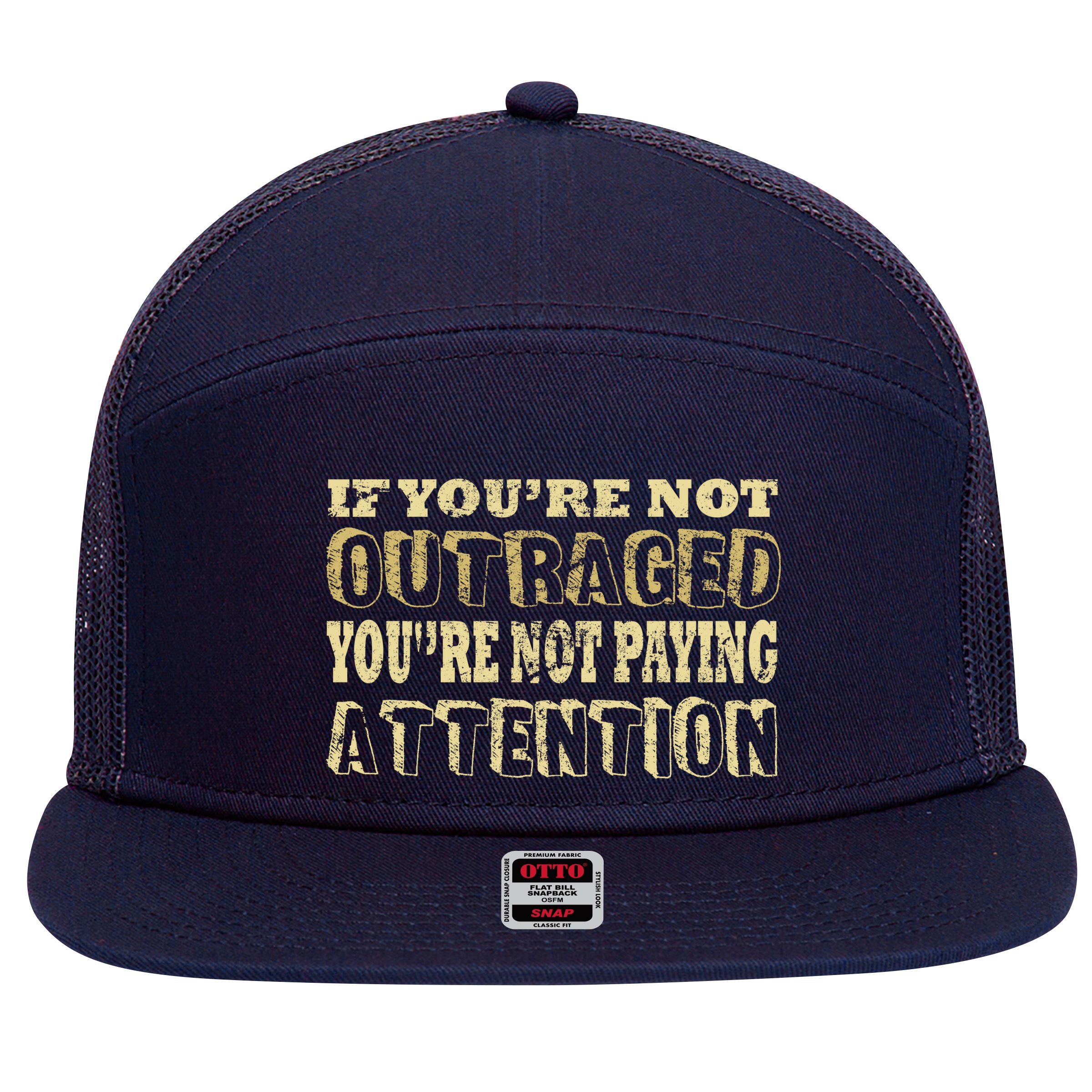 Outraged Attention 7 Panel Mesh Trucker Snapback Hat