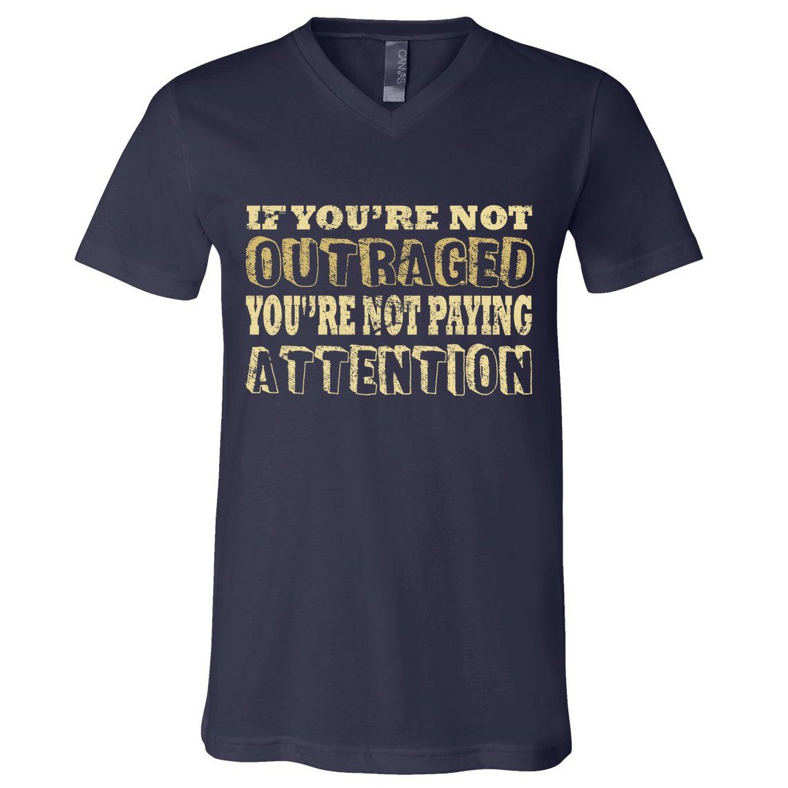 Outraged Attention V-Neck T-Shirt