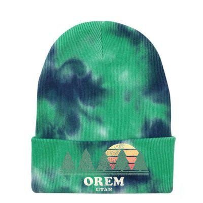 Orem Ut Vintage Throwback Retro 70s Tie Dye 12in Knit Beanie