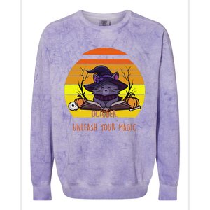 Oct Unleash Your Magic Funny Halloween Colorblast Crewneck Sweatshirt