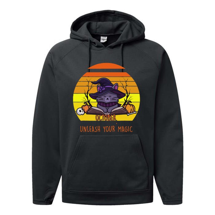 Oct Unleash Your Magic Funny Halloween Performance Fleece Hoodie