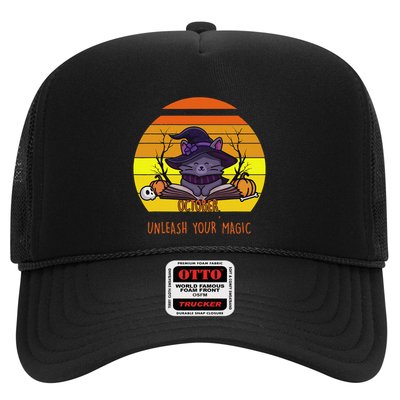 Oct Unleash Your Magic Funny Halloween Trucker Hat