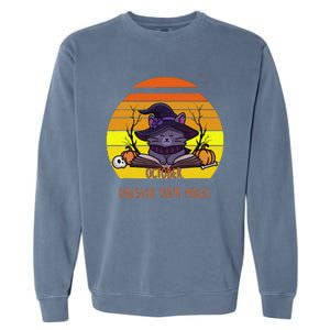 Oct Unleash Your Magic Funny Halloween Garment-Dyed Sweatshirt