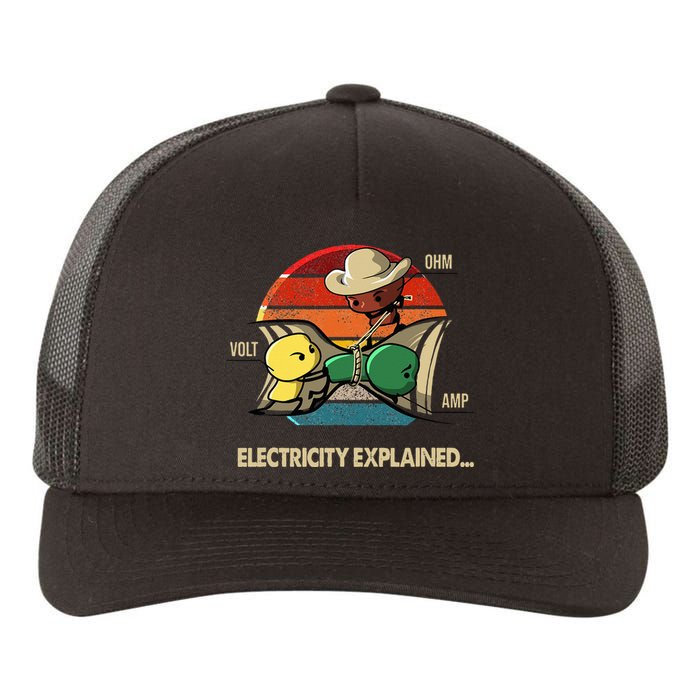 Ohm Volt Amp Electricity Explained Vintage Electrician Nerd Yupoong Adult 5-Panel Trucker Hat