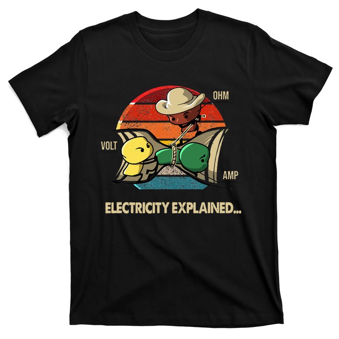 Ohm Volt Amp Electricity Explained Vintage Electrician Nerd T-Shirt