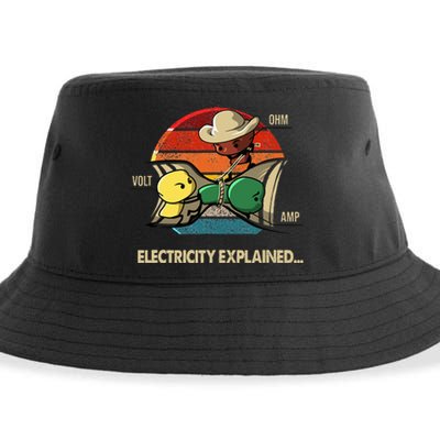 Ohm Volt Amp Electricity Explained Vintage Electrician Nerd Sustainable Bucket Hat