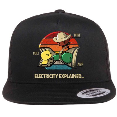 Ohm Volt Amp Electricity Explained Vintage Electrician Nerd Flat Bill Trucker Hat